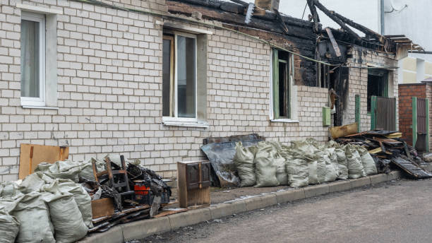 Professional Fire Damage Repair technician working in Harris, MN